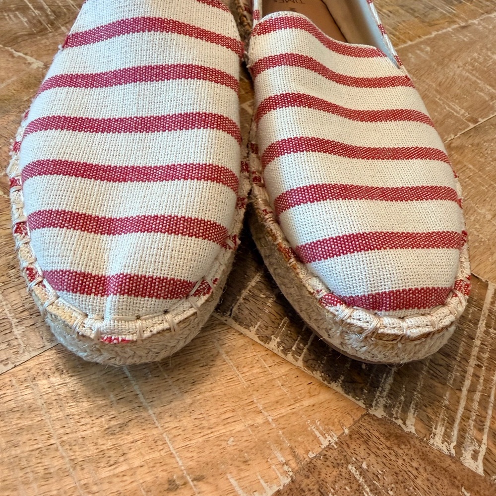 Time and Tru Red & White Striped Slip-On Espadrilles - Picture 3 of 7